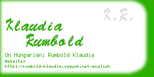 klaudia rumbold business card